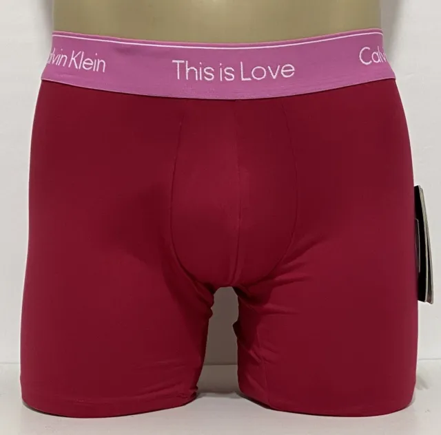 Calvin Klein This Is Love  Microfiber Boxer Brief  Large 36-38  Red  NB3562