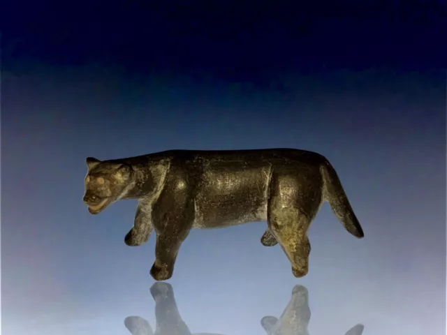 19th Century Inupiat Inuit Carved Stone Hunting Wolf Effigy / Fetish - 2.8”