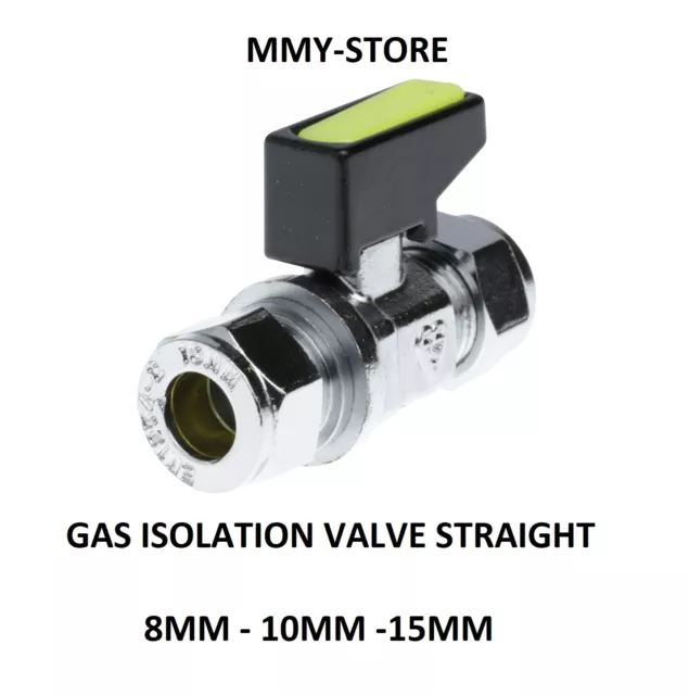 8mm -10mm -15mm Gas Lever Compression Stop Valve Isolator Isolation Tap Shut Off