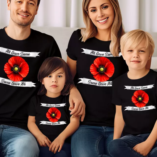 Lest We forget UK Flag Remembrance Day Veteran T-Shirt Poppy Flower Unisex #LWF