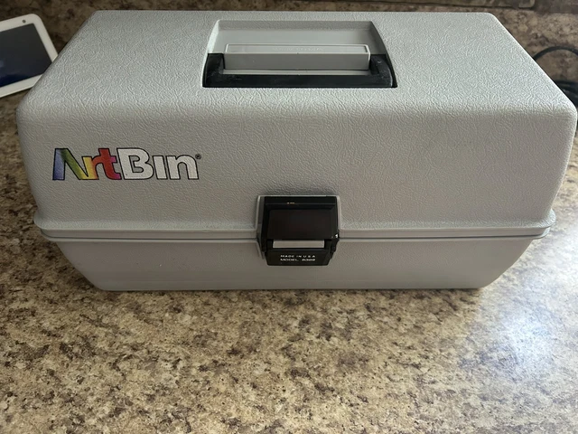 Caja de almacenamiento vintage ART BIN modelo 8431 suministros para pasatiempos con 3 bandejas plegables