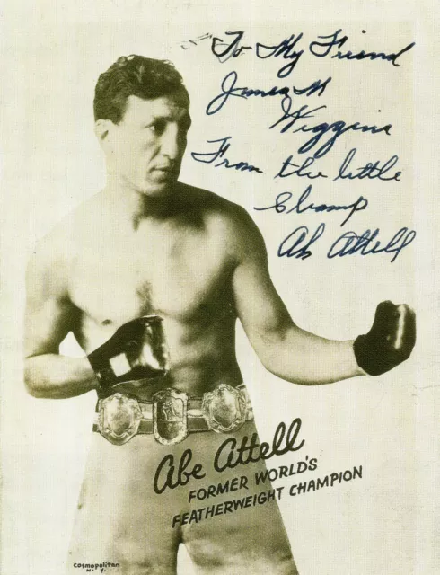 ABE ATTELL Signed Photograph - WORLD FEATHERWEIGHT BOXING CHAMPION preprint