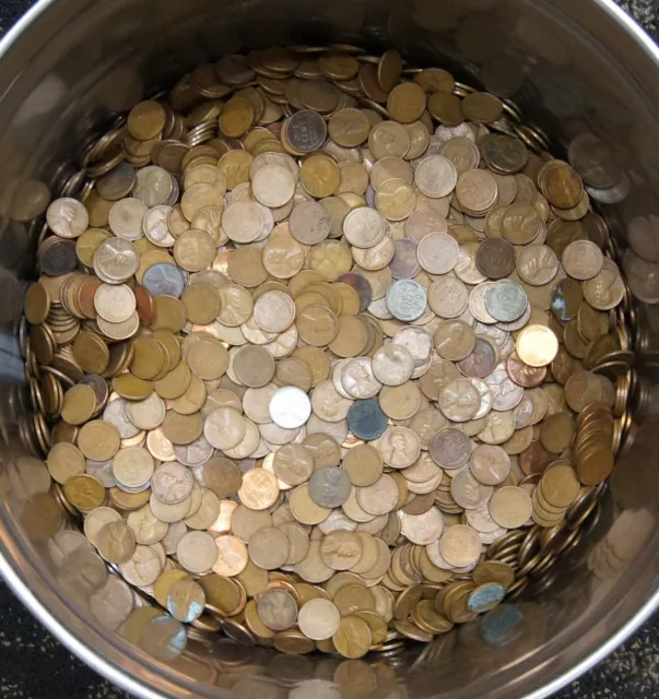 Lot of 500 TRULY UNSEARCHED US $0.01 Lincoln Wheat Cents 1909-1958 Pennies