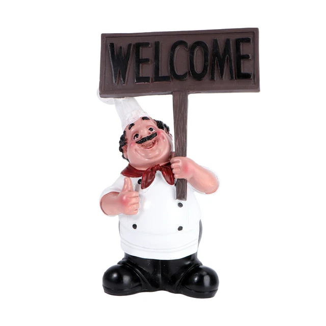 Decoración De Bienvenida Del Chef Resina Cocinero Estatua Figuras Cocinero Francés