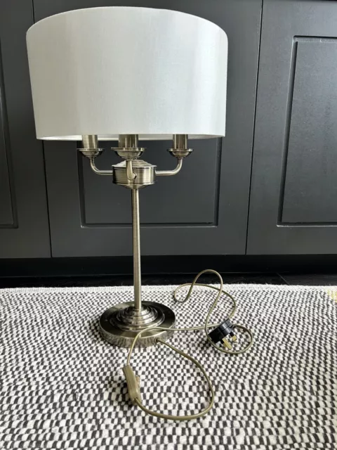 Laura Ashley Antique Brass Table Lamp With White/Cream Shade