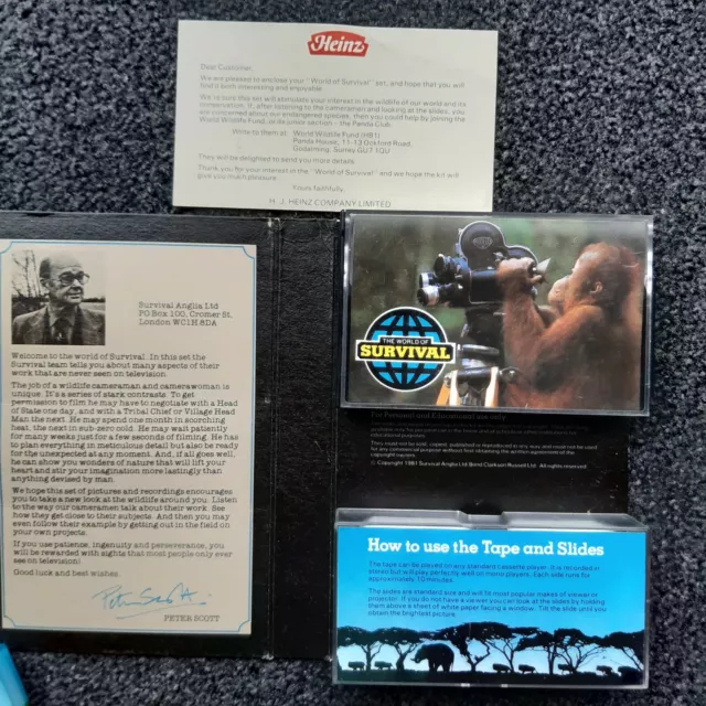 Heinz Collectors WORLD of SURVIVAL: Peter Scott 30 PHOTO SLIDES & AUDIO CASSETTE