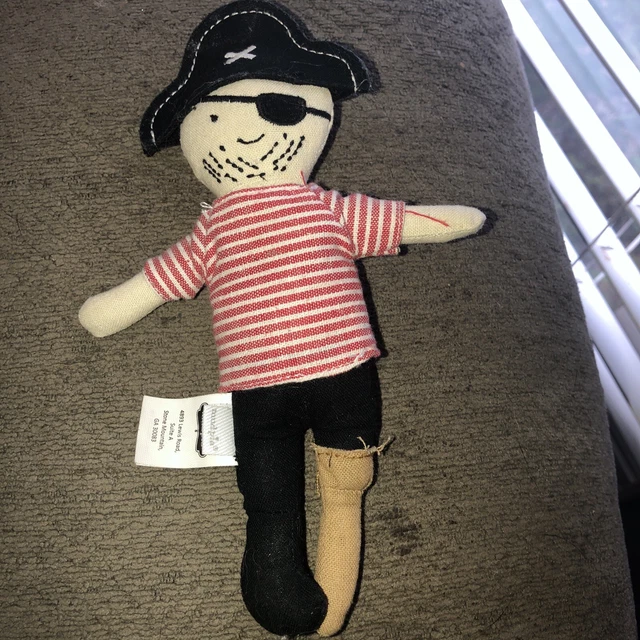 Mud Pie Pirate Hook Peg Leg Plush Rattle