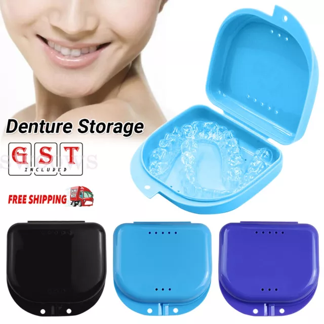 Dental orthodontic retainer denture storage case box mouthguard container