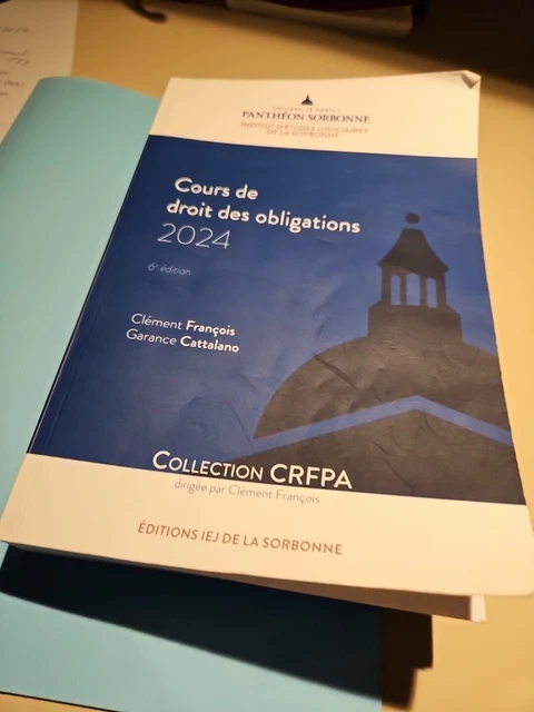 COURS DE DROIT DES OBLIGATIONS 2024 Sorbonne EUR 25,00 - PicClick FR