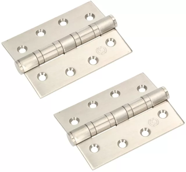 2er Set Edelstahl Türscharnier mit Gleitlagern 100x75mm für Schwerlast Türband