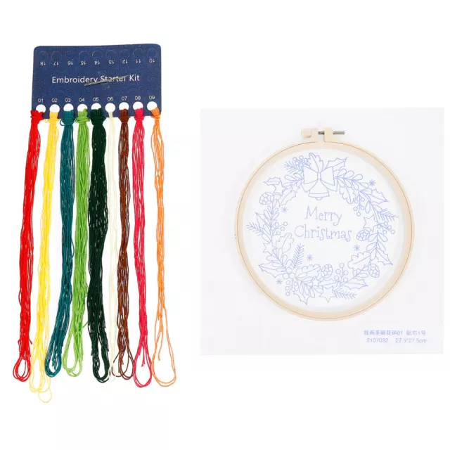 Christmas Cross Stitch Kit: Wreath Pattern, 20cm, Kids Starter