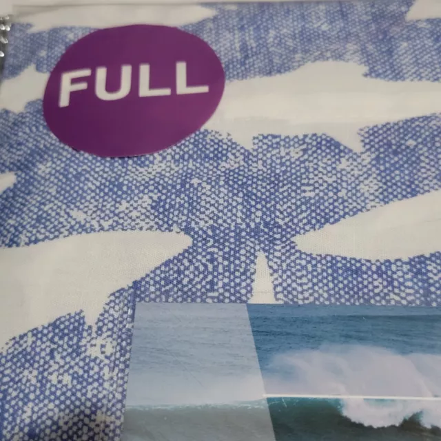 Nautica Home Full Sheet Set Blue & White TARPON FISH Cotton & Polyester RARE❤️ 3