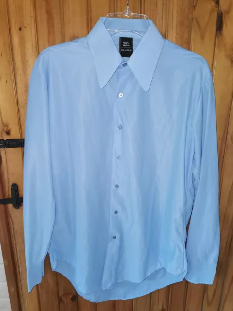 "Camicia da uomo vintage nylon blu 15,5"