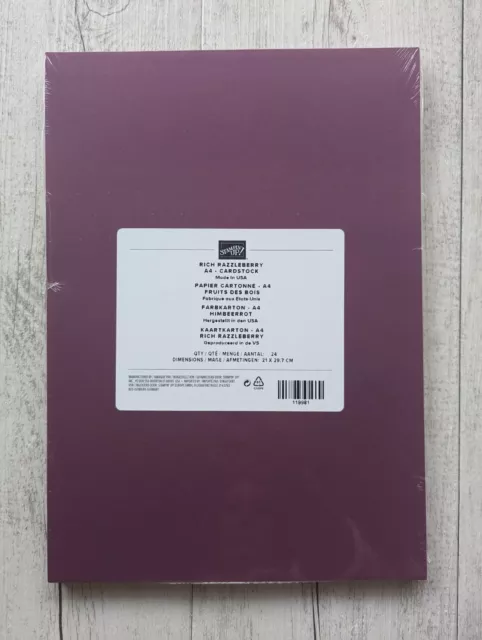 Stampin' Up! A4 Rich Razzleberry Cardstock Pack - Brand New - 24 sheets