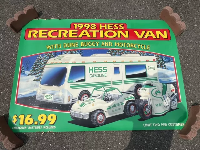 VTG 1998 Hes Recreation Van Large Horizontal Curbstand Store Advertising Sign