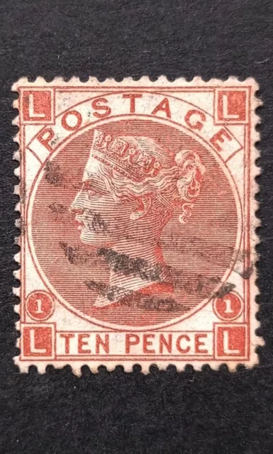 GB Queen Victoria Stamp 10d SG.112 Pl.1 L. Used Well Centred Good Perforation VF