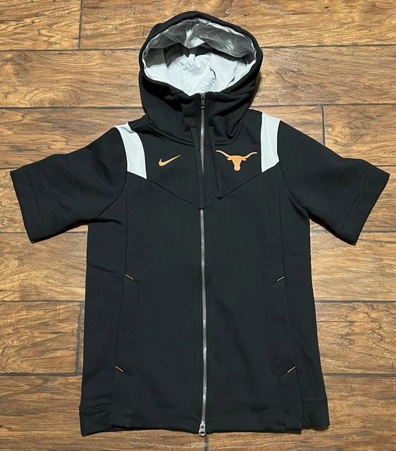 Nike UT Texas Longhorns Sideline Showout Short Sleeve Full-Zip Hoodie Men Size S
