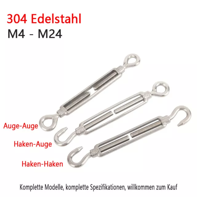 Spannschloss Edelstahl A2 Drahtseil Seilspanner Spannschraube Spanner Haken Öse