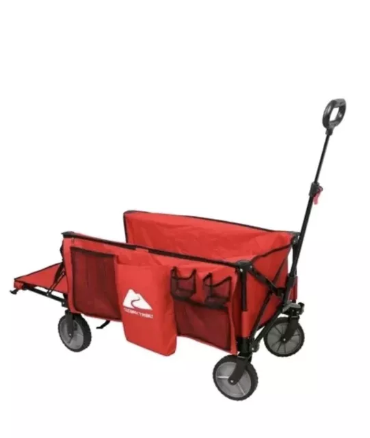 Ozark Trail Camping Utility Wagon with Tailgate Extension Handle Red Brand New! 3