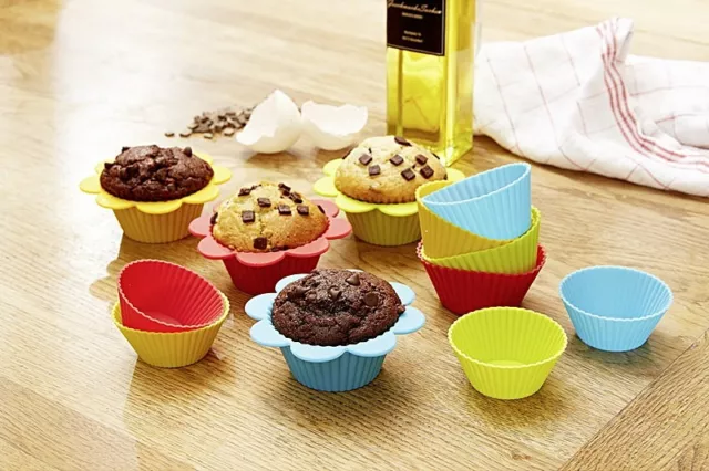 24 Silikon Muffin Backform Muffinform Muffinförmchen Cupcake widerverwendbar