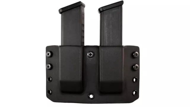 CompTac C62304000LBKN Twin Mag Pouch Double Black Kydex Belt Clip