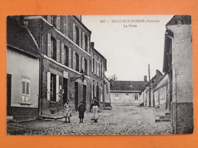 Carte Postale Ancienne1900 BRAY sur SOMME La POSTE