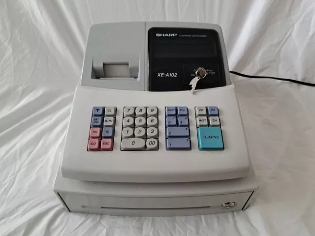 Sharp XE-A102 Cash Till Register With Program Key