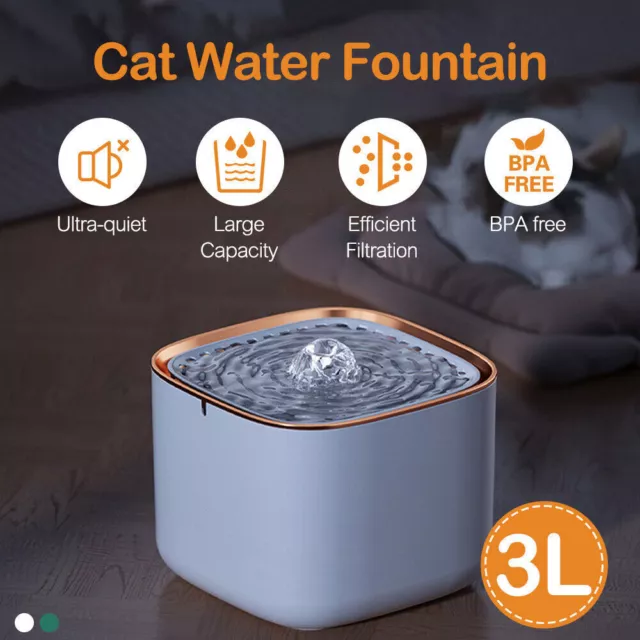 3L Trinkbrunnen Haustier Automatisch Wasserspender für Katzen Hunde w/Filter DE