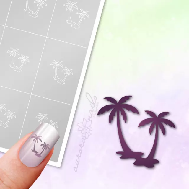 Schablonen für Airbrush und Nailart M379 Palme Blatt Baum Sommer Urlaub 80x