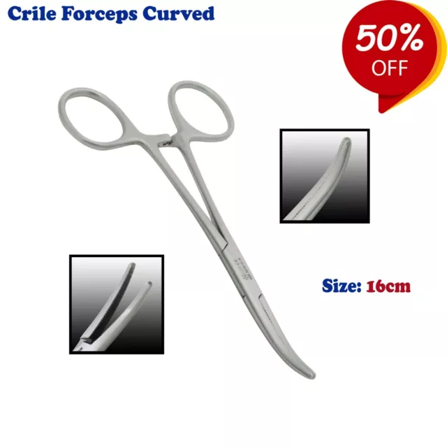 Dentista Hemostática Pinzas Crile Curvo 16cm Veterinario hemostats vets surgery