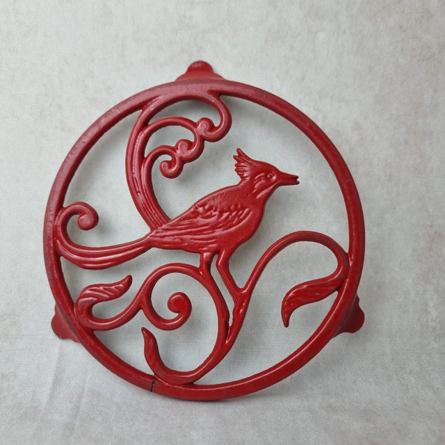 Dessous-de-plat Ancien En Céramique Art Nouveau - Oiseaux - Fait Main - Début 1900