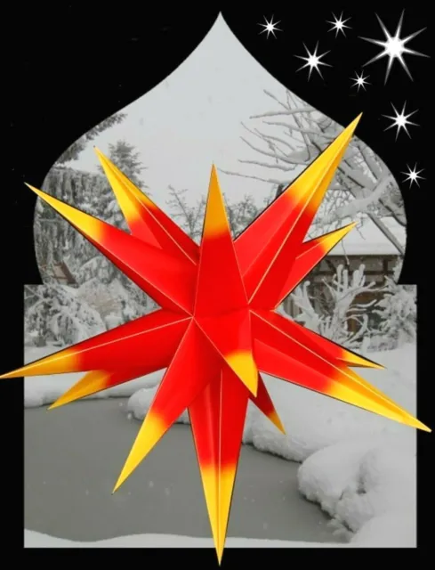 ❀ XXL Außenstern 100cm Rot Gelb Faltstern Komplett Advent Stern Leuchtstern 1m
