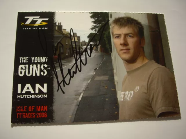 Ian Hutchinson signed 2008 Isle of Man TT young guns official postcard