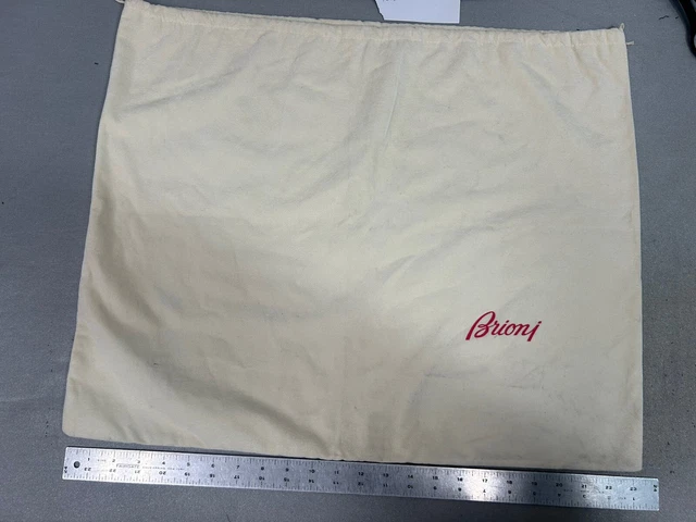 Brioni Cream With Red Writing Drawstring Dustbag  23 X 19Inches