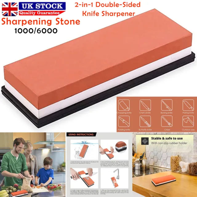 Sharpening Stone Knife Sharpener Grinding Whetstone Grit 1000/6000 Water Stones