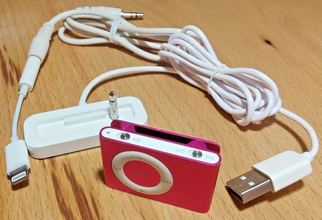 Apple iPod Shuffle 2.Generation (A1204) -Pink- inkl. Ladedock und In-Ear-Hörer