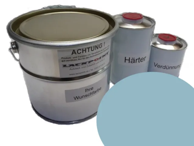 1 LITER SET 2K Car Paint GDR Glacier Blue Trabant Sachsenring Trabi Ifa ...