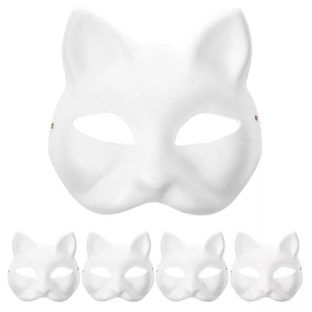 5 Pcs Therian Mask Cat Face Masquerade Halloween Masks Adults Blank Props