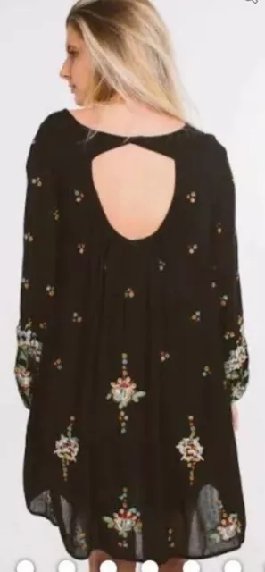 Free People Embroidered Mini Dress Large embroidered