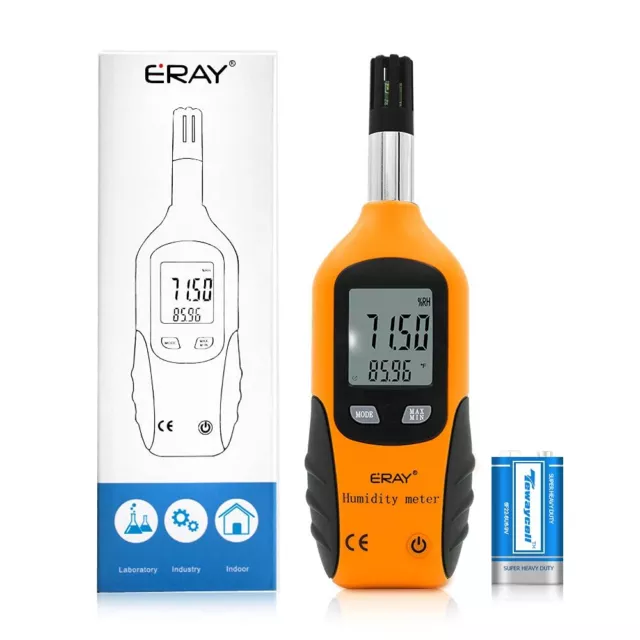 Digital Psychrometer Thermometer Hygrometer with Backlight ERAY Temperature and