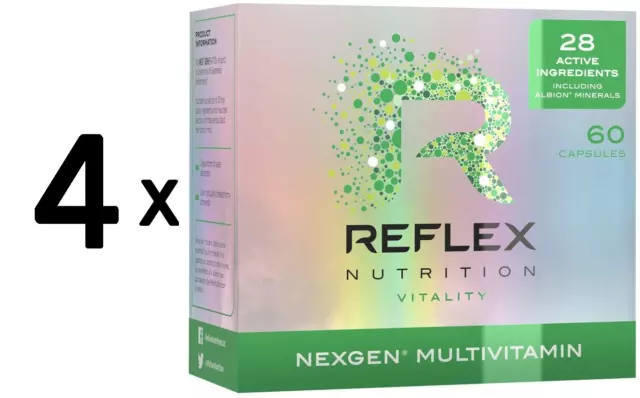 (180 g, 236,73 EUR/1Kg) 4 x (Reflex Nutrition Nexgen Sports Multivitamin - 60 c