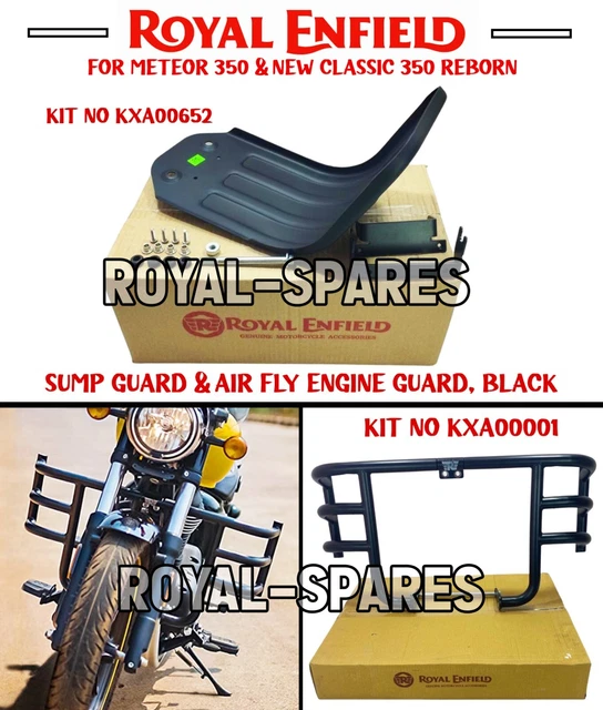 ROYAL ENFIELD &SUMP GUARD & AIRFLY EG, BLACK" For Meteor 350 & New