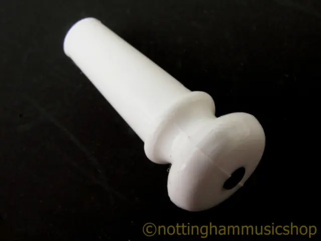 Acoustic guitar end pin button tapered peg attach cord bootlace strap white +dot