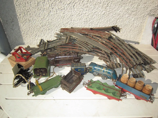 Lot train série Hornby par Meccano Paris rail et Wagon en métal