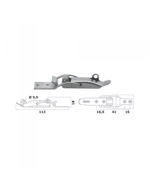 Fermeture levier inox 113 mm