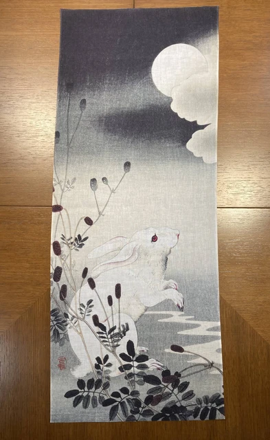 Rabbit On The Full Moon Koson Ohara Tenugui