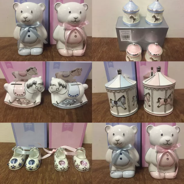 Boy & Girl Christening Gifts Presents - Moneybox, First Curl & Tooth Sets, Shoes