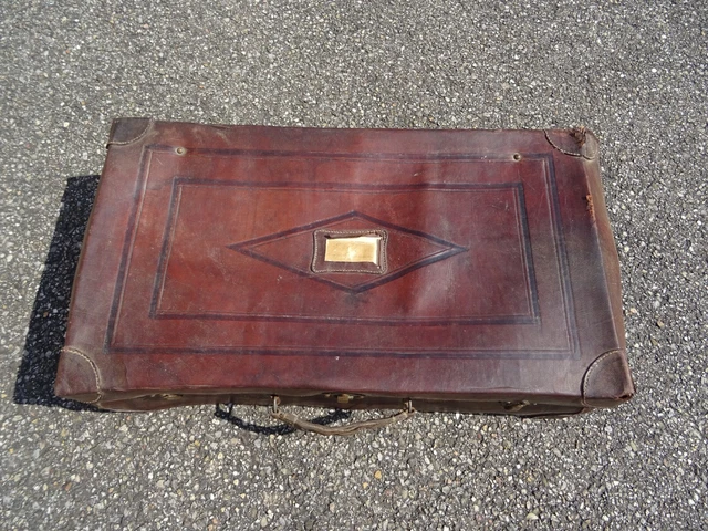 Petite valise ancienne en peau de porc cuir valisette début