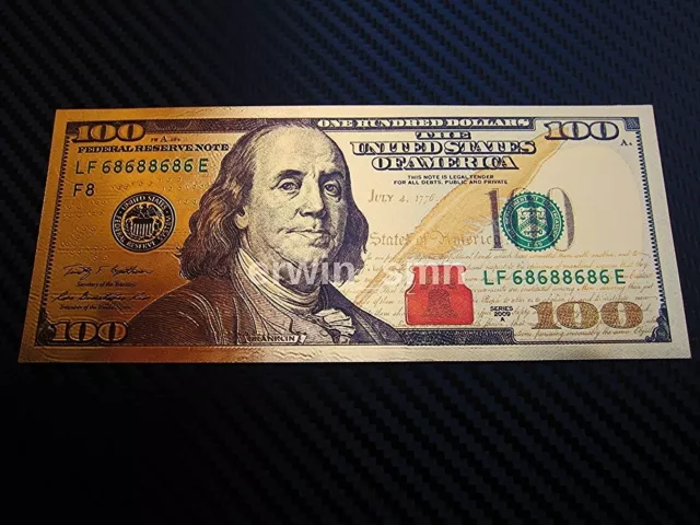 ▓▒░ NEW Pure 24K Gold Plated Colored $100 ░▒▓ Bank note Dollar Bill w/ PVC Frame ▓▒░ NEW Pure 24K Gold Plated Colored $100 ░▒▓ Bank note Dollar Bill w/ PVC Frame