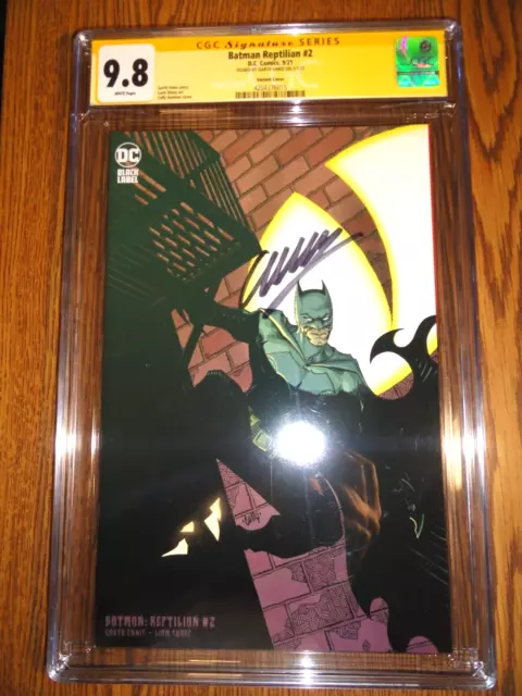 Batman Reptilian #2 Rare Garth Ennis Signed CGC 9.8 NM/M SS Variant 1st Print DC